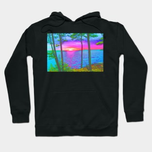 Cottage Sunset at Lake CatchaComa,-Available As Art Prints-Mugs,Cases,Duvets,T Shirts,Stickers,etc Hoodie